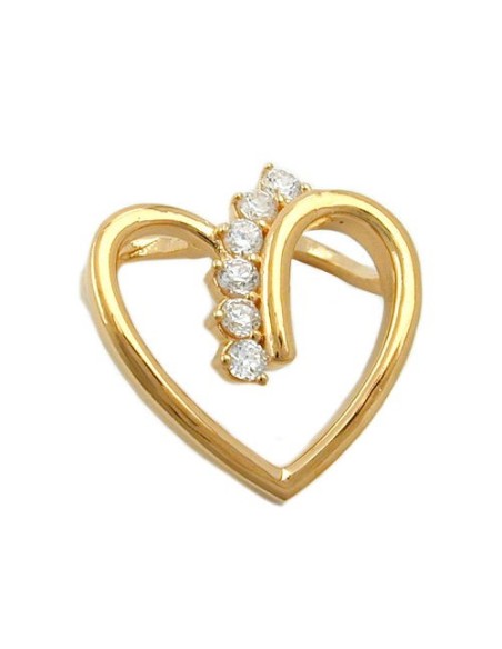 pendant heart with zirconia 3 micron gold-plated