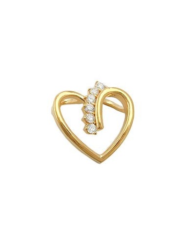 pendant heart with zirconia 3 micron gold-plated
