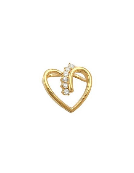 pendant heart with zirconia 3 micron gold-plated