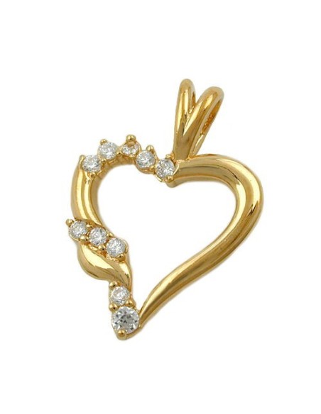 pendant heart with zirconia 3 micron gold-plated