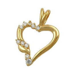 pendant heart with zirconia 3 micron gold-plated