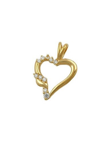 pendant heart with zirconia 3 micron gold-plated