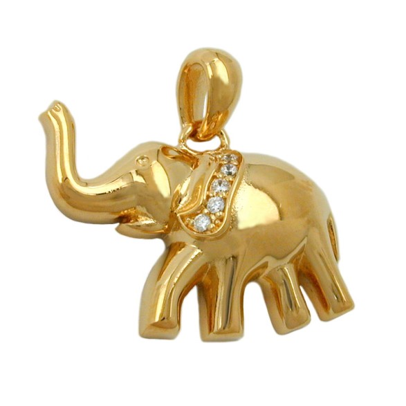 pendant elephant 3 micron gold-plated