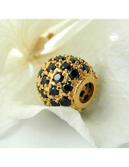 pendant ball with zirconia 3 micron gold-plated