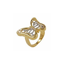 ring 18ct gold plated butterfly