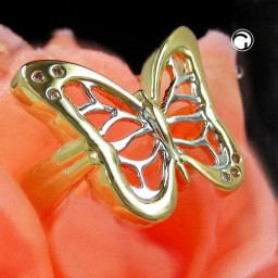 ring 18ct gold plated butterfly