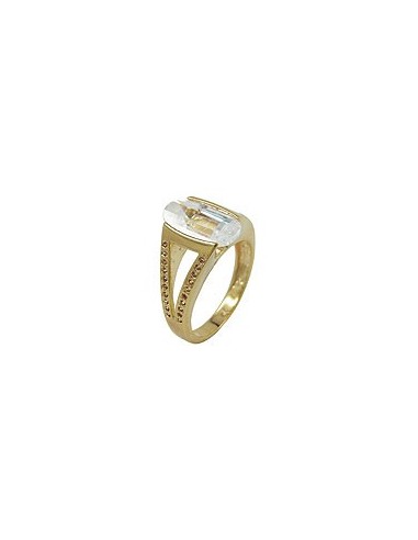 ring 18ct gold plating 14mm zirconia