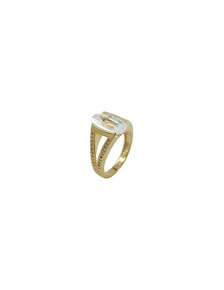 ring 18ct gold plating 14mm zirconia