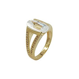 ring 18ct gold plating 14mm zirconia