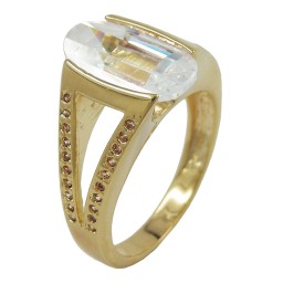 ring 18ct gold plating 14mm zirconia