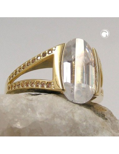 ring 18ct gold plating 14mm zirconia