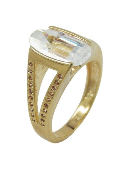 ring 18ct gold plating 14mm zirconia