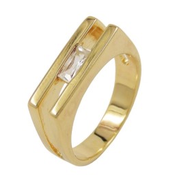 ring 18mm zirconia 18k gold plating