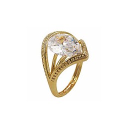 ring 18mm zirconia 18k gold plating