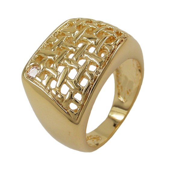 ring 15mm 18k gold plating zirconia