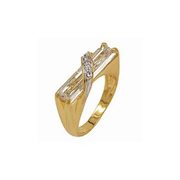 ring 7mm 18k gold plated cubic zirconia