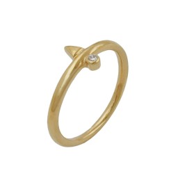 ring zirconia gold plated