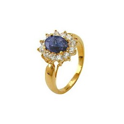 ring lapis lazuli stone gold plated 3 micron