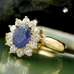 ring lapis lazuli stone gold plated 3 micron