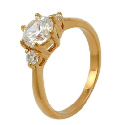 ring with zirconia gold plated 3 micron