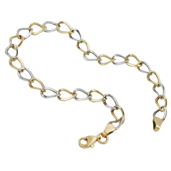 bracelet anchor chain oval 9k gold 19cm