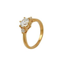 ring with zirconia gold plated 3 micron