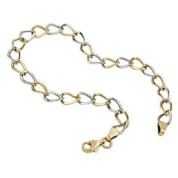 bracelet anchor chain oval 9k gold 19cm