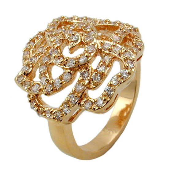 ring with zirconia rose gold plated 3 micron