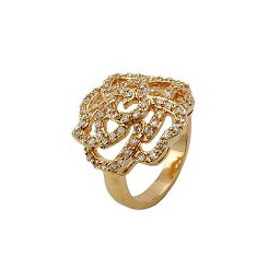 ring with zirconia rose gold plated 3 micron