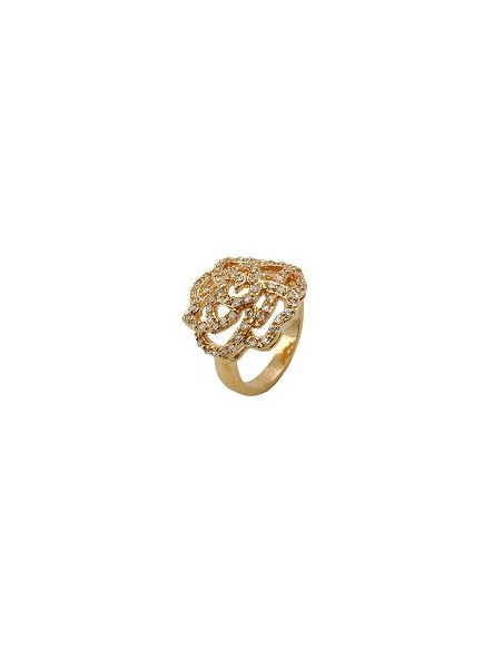 ring with zirconia rose gold plated 3 micron