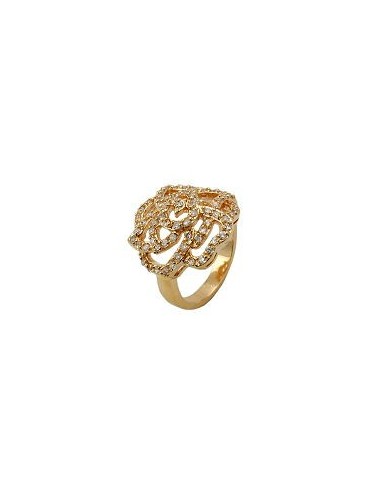 ring with zirconia rose gold plated 3 micron