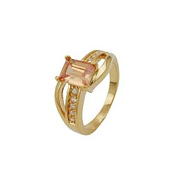 ring with zirconia topas gold plated 3 micron