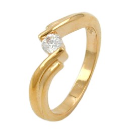 ring with zirconia gold plated 3 micron