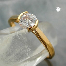 ring with zirconia gold plated 3 micron