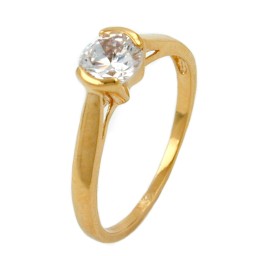 ring with zirconia gold plated 3 micron