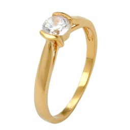 ring with zirconia gold plated 3 micron