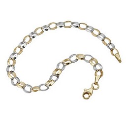 bracelet anchor chain oval 9k gold 19cm