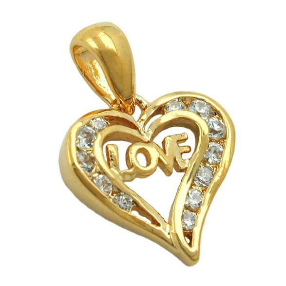 pendant heart love 3 micron gold-plated