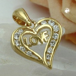 pendant heart love 3 micron gold-plated