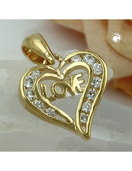 pendant heart love 3 micron gold-plated