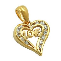 pendant heart love 3 micron gold-plated