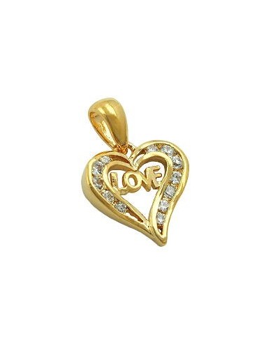 pendant heart love 3 micron gold-plated