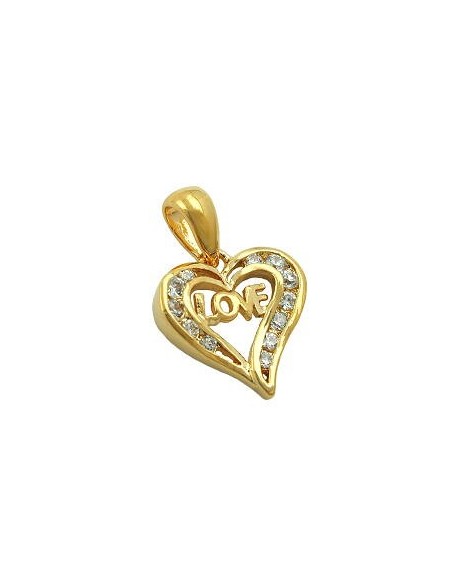 pendant heart love 3 micron gold-plated