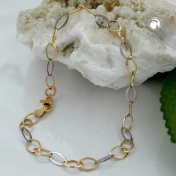 bracelet anchor chain oval 9k gold 19cm