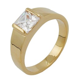 ring with zirconia gold plated 3 micron