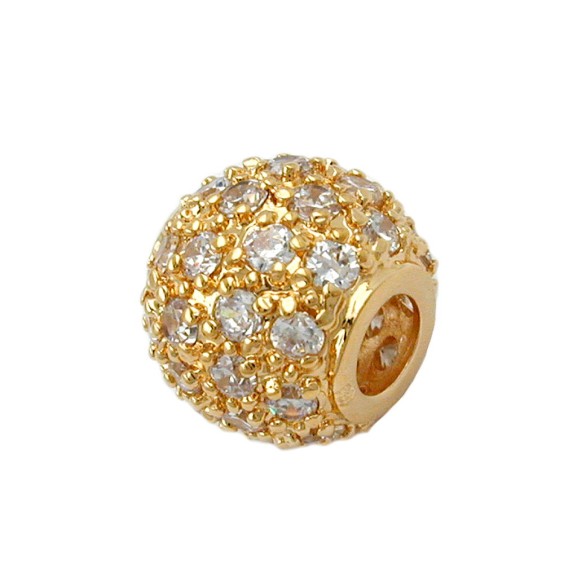 pendant ball with zirconia gold-plated