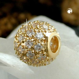 pendant ball with zirconia gold-plated