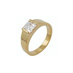 ring with zirconia gold plated 3 micron