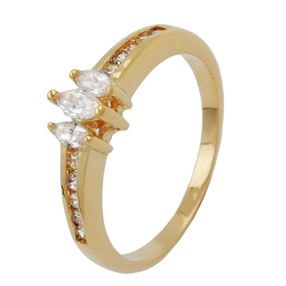 ring cubic zirconia gold plated 3 micron