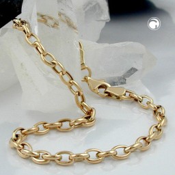 bracelet anchor chain oval 9k gold 19cm